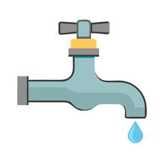 Water tap in flat style. Vector illustration