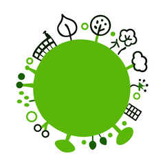 Green planet eartn concept. Eco world. Vector illustration