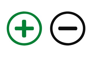 Fototapeta premium Plus and minus sign set. Vector illustration