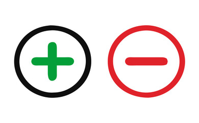 Fototapeta premium Plus and minus sign set. Vector illustration