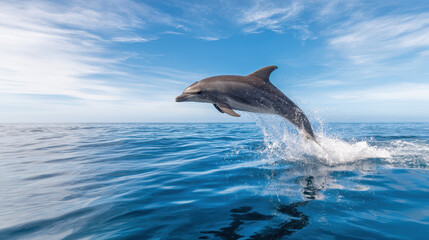 Fototapeta premium Dolphin jumping out of the ocean