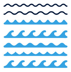 Wave icon set. Vector illustration