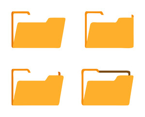 Folder icon set. Flat style. Vector illustration