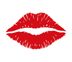 Kiss. Female lips. Vector illustration