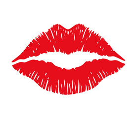Kiss. Female lips. Vector illustration
