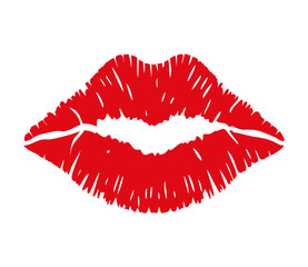 Kiss. Female lips. Vector illustration