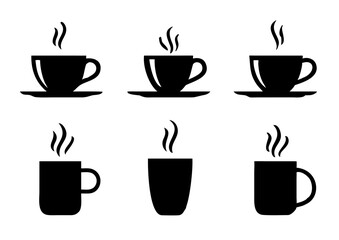 Coffee cup icons set. Vector illustration