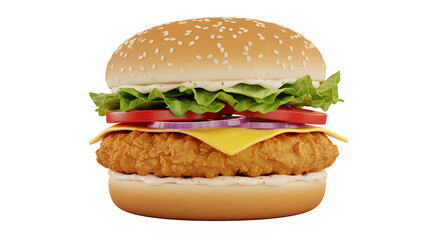 hamburger on transparrent white background