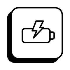 Battery On Charging Icon in Line Style