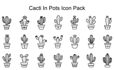 Cacti In Pots Icon Pack