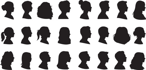Male and Female Profile Silhouettes