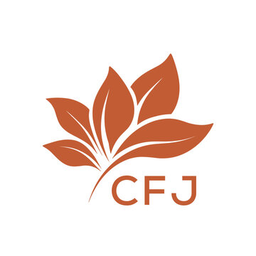 CFJ Elegant Minimal Leaf Logo Design , CFJ Later Logo, Clean Botanical Logo Design, Eco Friendly Business Logo Vector.
