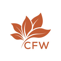 CFW Elegant Minimal Leaf Logo Design , CFW Later Logo, Clean Botanical Logo Design, Eco Friendly Business Logo Vector.
