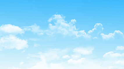 The sky is blue with a few clouds scattered throughout photo. White cloud on blue sky, natural background 