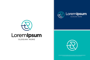 Letter T and R monogram logo design. Business logo vector template