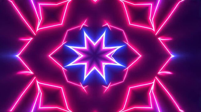 Neon Geometric Patterns With Bright Colors