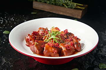 Chinese food Sichuan spicy pork trotters