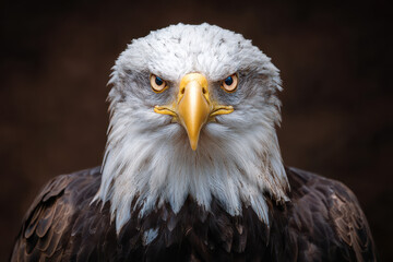 Naklejka premium Eagle head portrait centered composition intense expression
