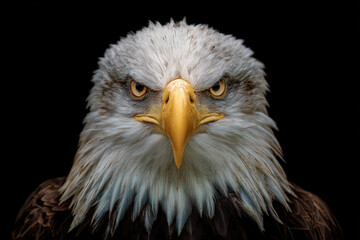 Fototapeta premium Eagle head portrait centered composition intense expression