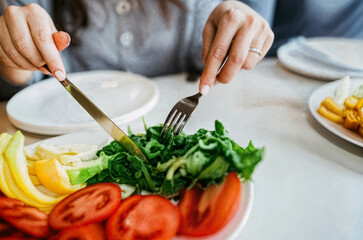  preparing eating salad