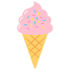 Strawberry Ice Cream Clipart for Summer Party Invitations, Social Media, and Printable 