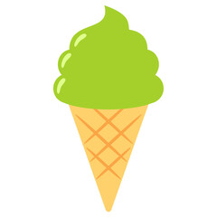 Matcha Minimal Ice Cream Graphic for Summer Posters, Café Menus, and Marketing Materials