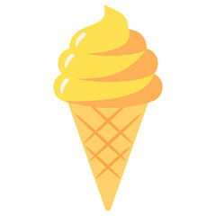 Orange Ice Cream Vector Illustration for Summer Greeting Cards, Stickers, and Digital Designs