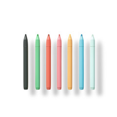 Colorful Markers Transparent Background Row