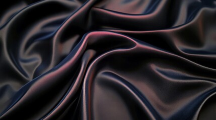 Obraz premium Elegant Dark Purple Black Silk Satin Velvet Fabric Texture for Luxurious Curtain Drape Background