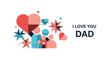 Happy father's day celebration with family love and appreciation message