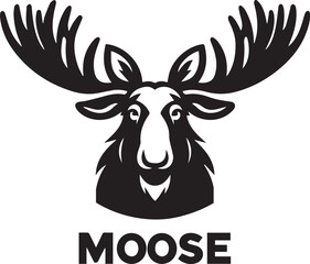 Moose Vector In Black and White