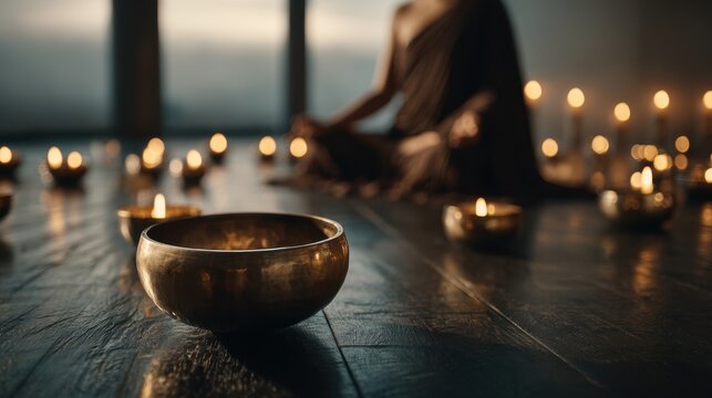 Meditation develops concentration by gently returning focus to breath or sound, promoting inner calm and clarity.
