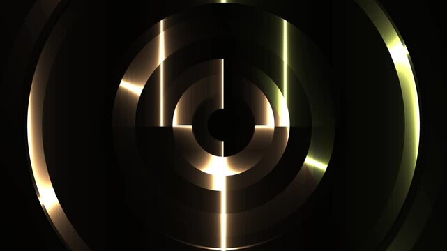 gold color circle glowing rays 4K animated video