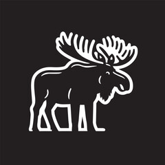 Moose Vector In Black and White