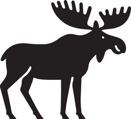 Moose Vector In Black and White