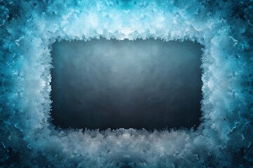 Abstract Ice Frost Frame with Frozen Edges and Cool Color Scheme