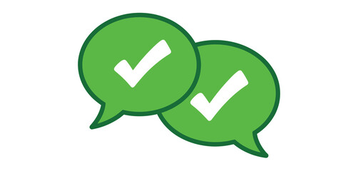 Green Checkmark Speech Bubbles
