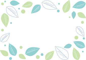 春夏の葉っぱのフレーム背景