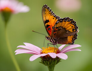 Obraz premium butterfly on flower, butterfly on flower HD 8K wallpaper Stock Photographic Image