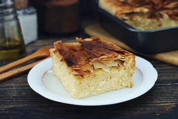 Gibanica, a traditional pastry dish popular all over the Balkans