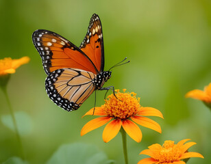 butterfly on flower, butterfly on flower HD 8K wallpaper Stock Photographic Image