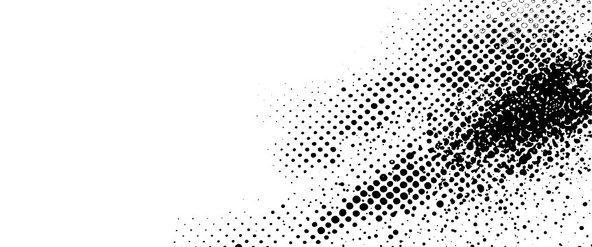 Vector black and white grange halftone dots abstract background