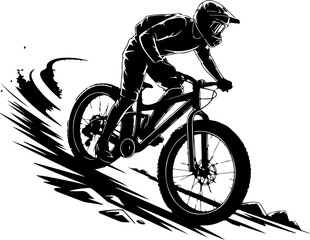 Obraz premium Female Hikers and biker man Silhouettes with Trekking Poles vector bundle