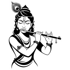 Shree Krishna Art Vector Design 1
