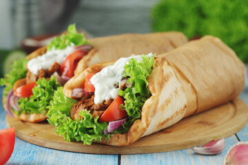 A traditional dish of Greece - gyros