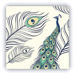 Obraz premium A vibrant and colorful peacock with its feathers fully displayed, showcasing the intricate patterns and shades of blue, green, and turquoise 