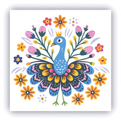 A vibrant and colorful peacock with its feathers fully displayed, showcasing the intricate patterns and shades of blue, green, and turquoise	