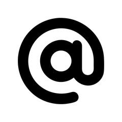 mention symbol silhouette vector icon
