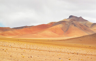 Stunning Mountain View of Andean Plateau in Potosi Department of Bolivia, South America