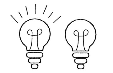 手書き風電球ON・OFF　モノクロ